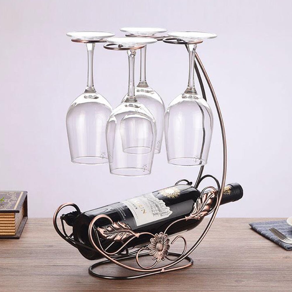 Copper Wine Rack Hanging Wine Glass Holder Bar Stand Bracket Display Stand Bracket - GivenPerfect