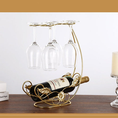 Copper Wine Rack Hanging Wine Glass Holder Bar Stand Bracket Display Stand Bracket - GivenPerfect