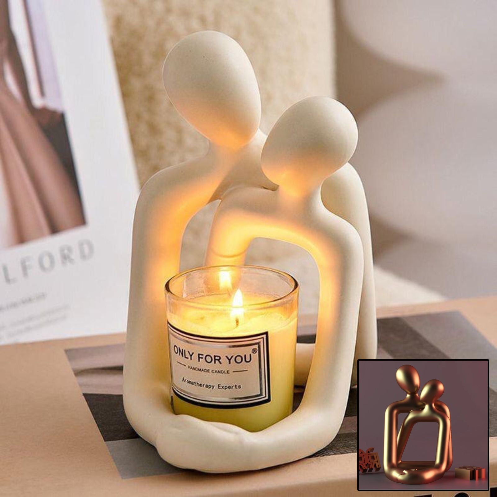 Embrace Candle Holder Sculpture - GivenPerfect