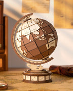 ROBOTIME 3D Wooden Globe Puzzle - 277 - piece Rotating World Map Model Set With Astronomical Base, Fun DIY Project For Teenagers, Excellent Decoration - GivenPerfect