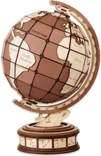 ROBOTIME 3D Wooden Globe Puzzle - 277 - piece Rotating World Map Model Set With Astronomical Base, Fun DIY Project For Teenagers, Excellent Decoration - GivenPerfect