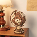 ROBOTIME 3D Wooden Globe Puzzle - 277 - piece Rotating World Map Model Set With Astronomical Base, Fun DIY Project For Teenagers, Excellent Decoration - GivenPerfect