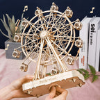 Robotime DIY Wooden Rotatable Ferris Wheel Model With Playing Music Toys For Children Birthday TGN01 - GivenPerfect