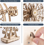 Robotime DIY Wooden Rotatable Ferris Wheel Model With Playing Music Toys For Children Birthday TGN01 - GivenPerfect