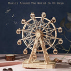 Robotime DIY Wooden Rotatable Ferris Wheel Model With Playing Music Toys For Children Birthday TGN01 - GivenPerfect