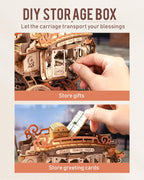 Robotime Rokr Stagecoach Music Box 3D Wooden Puzzle For Adults Birthday Anniversary Day Gift Hobby STEM Kits Model Easy To Build - GivenPerfect