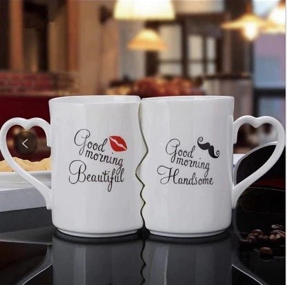 Romantic Couple Ceramic Cups – His & Hers Love Mugs Set