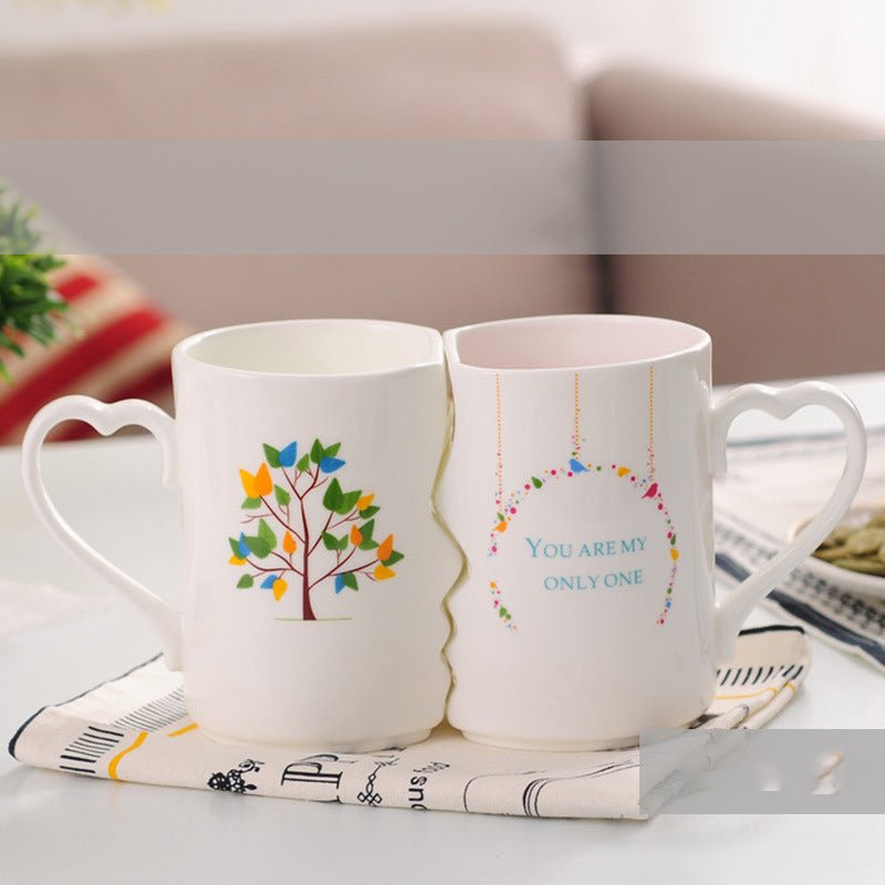 Romantic Couple Ceramic Cups – His & Hers Love Mugs Set - GivenPerfect