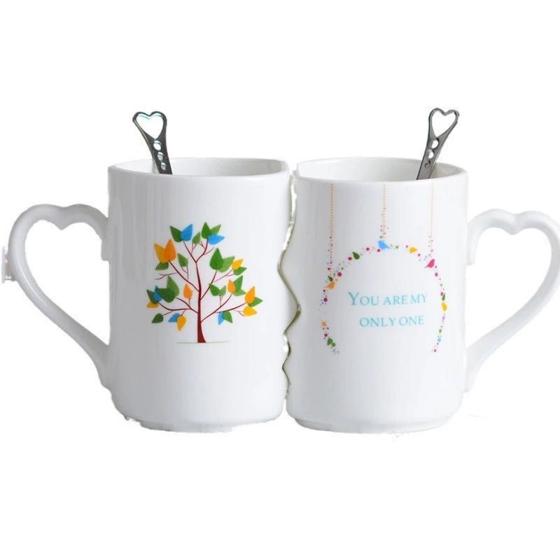 Romantic Couple Ceramic Cups – His & Hers Love Mugs Set - GivenPerfect