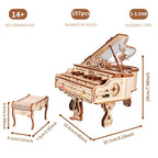 Sales Are Prohibited On The TEMU And SHEIN - MUSIC PARK 3d Wooden Puzzle Piano Music Box Can Be Played Handmade Assembly Model Kit DIY Crafts Holidays Birthdays Christmas Gifts - GivenPerfect